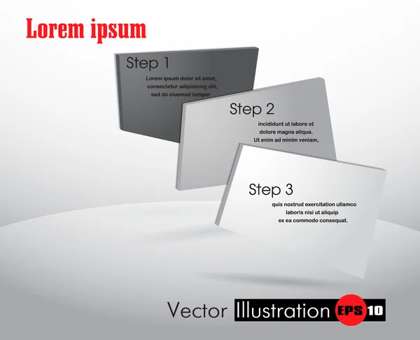 Fekete-fehér banner helyet, a szöveg számozott vektor-sablon Vektor Grafikák