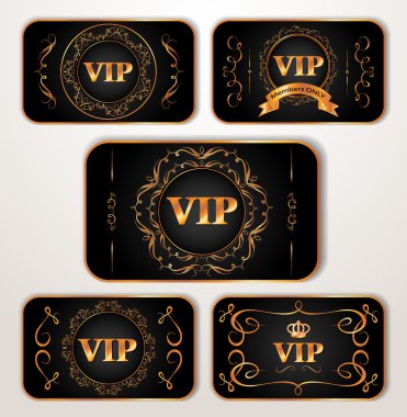 çiçek desenli vintage VIP kart dizisini