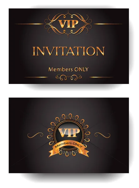 Altın tasarım öğeleri ile VIP davetiye zarfı Vektör Grafikler