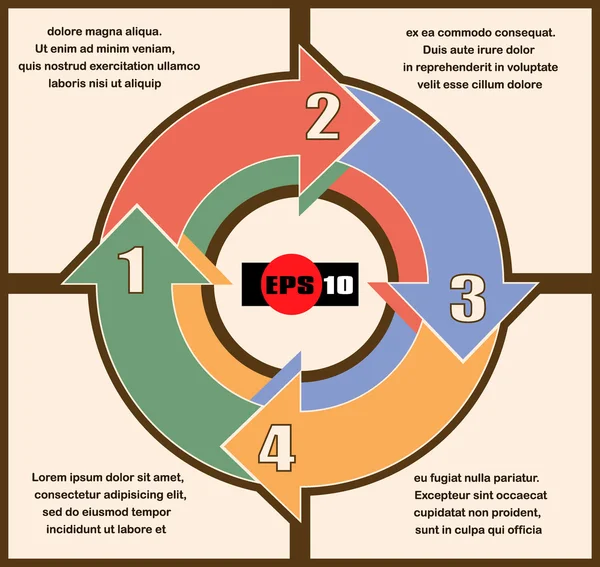 Infografía de fondo abstracta con flechas y lugar para el texto Ilustraciones de stock libres de derechos