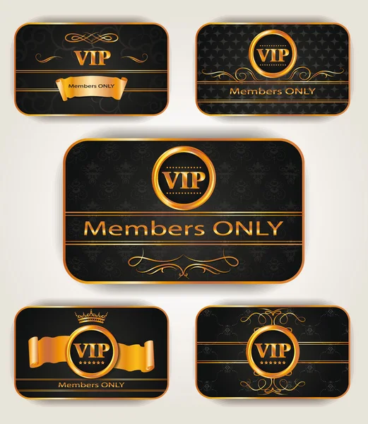 Eleganti carte vip oro — Vettoriale Stock