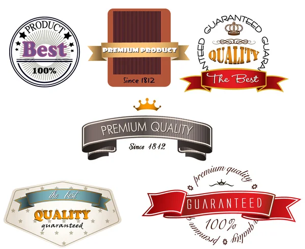 Ensemble de labels de qualité premium vintage — Image vectorielle