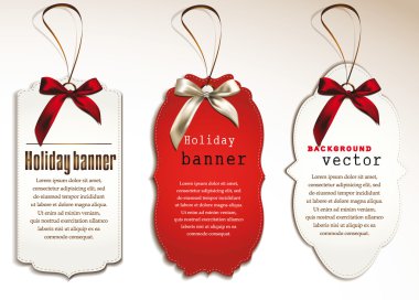 vintage etiketleri ile ipek yay seti