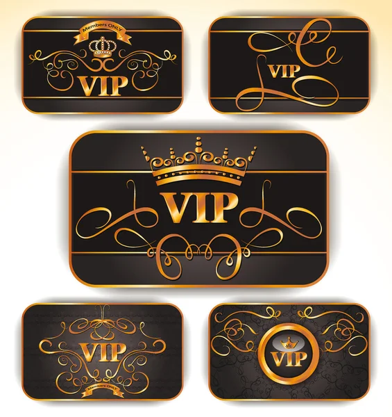 Zarif vektör VIP gold kartlar — Stok Vektör