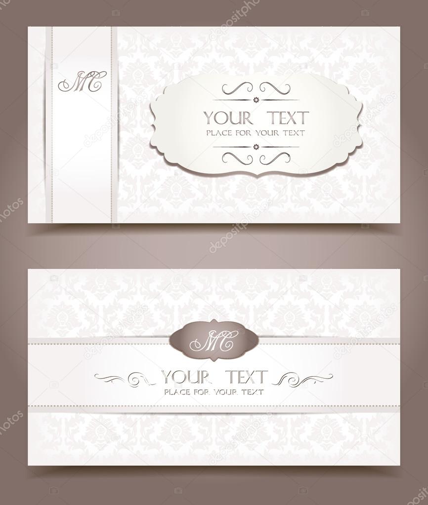 Set of elegant white cards