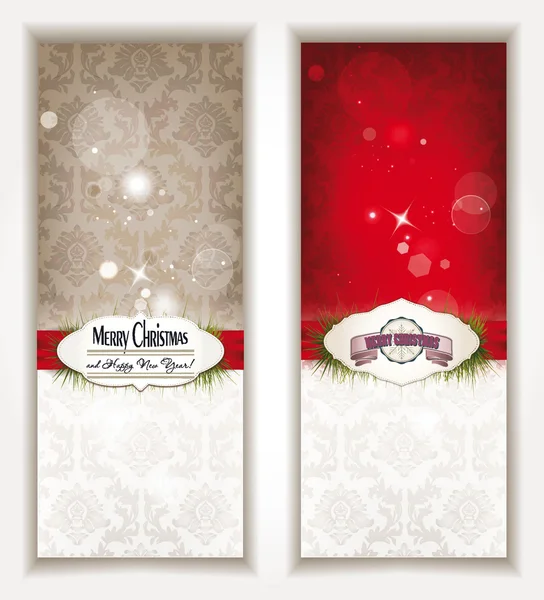 Set of christmas beautiful cards —  Vetores de Stock