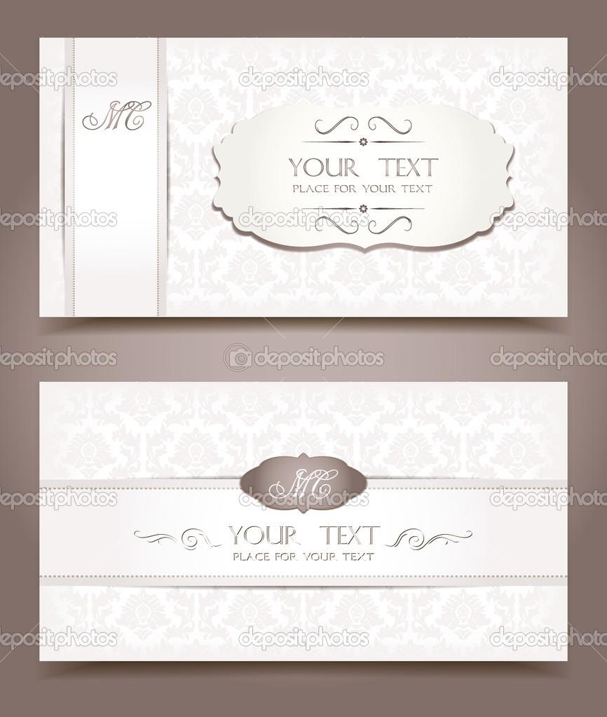 Set of elegant white cards