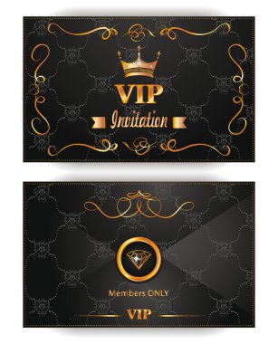 şık bir davetiye VIP zarf altın tasarım öğeleri ile