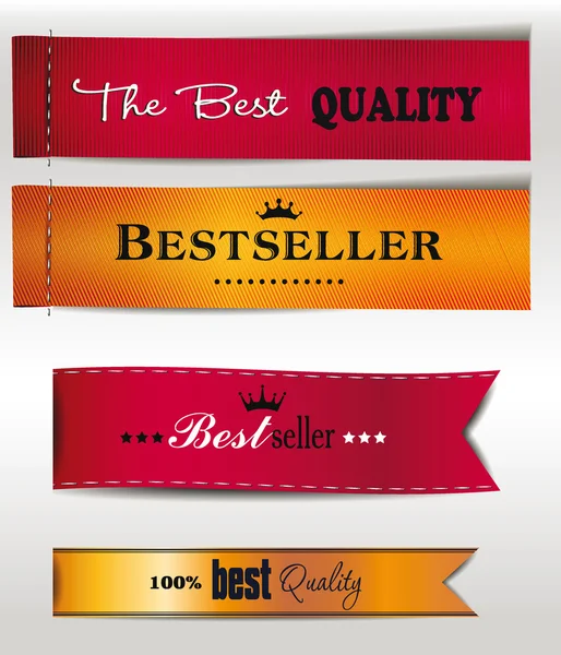 Beste verkoper en de beste kwaliteit textiel labels — Stockvector