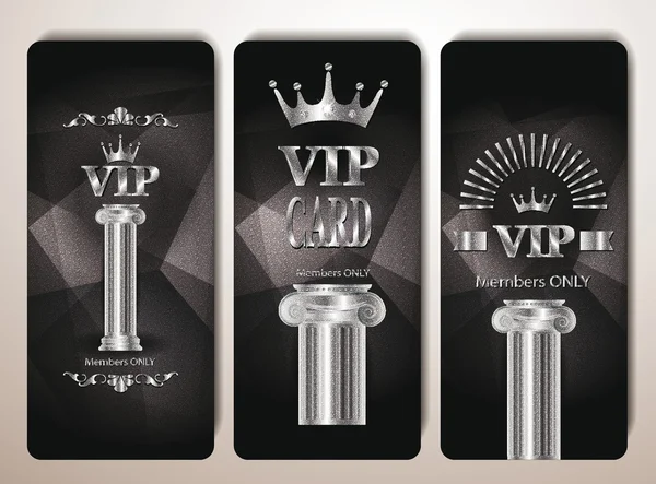 Set of platinum vip cards with column — Stock Vector