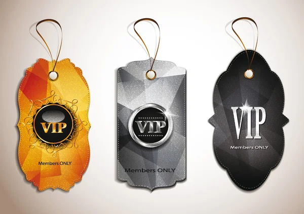 Set di tag vintage vip — Vettoriale Stock