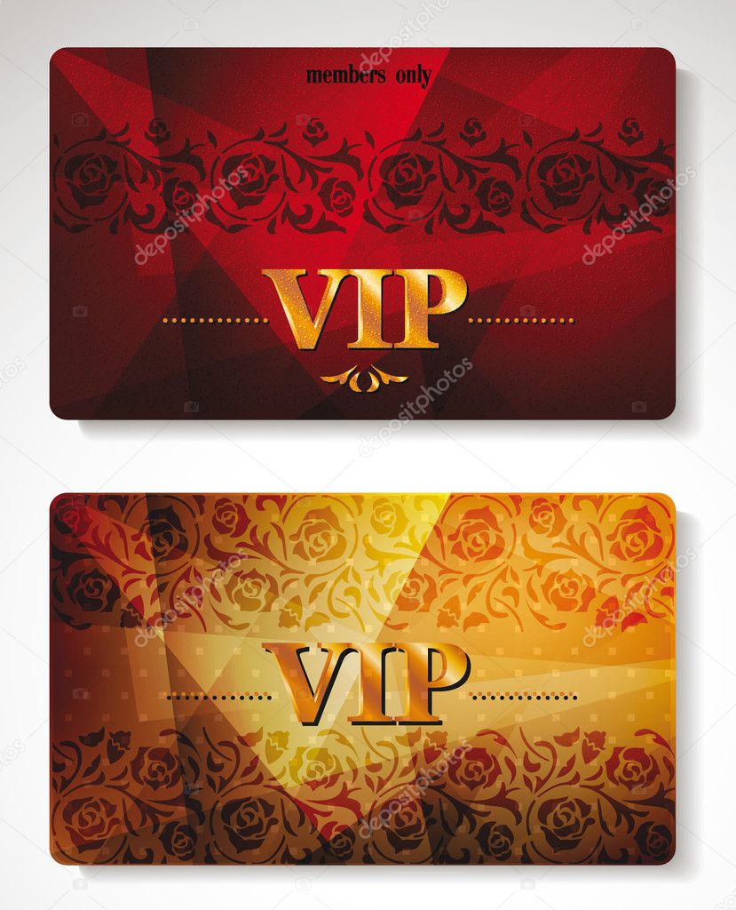 Vip gold cards with the abstract background