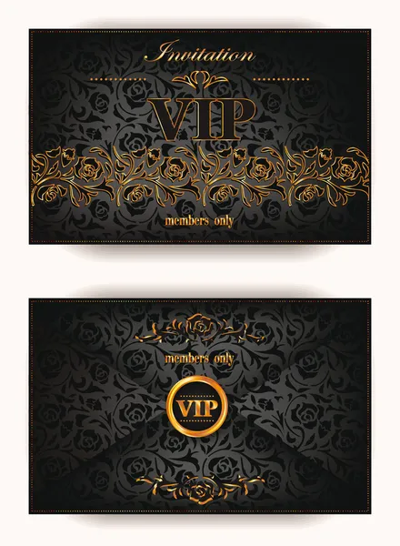 Elegante envelope do convite vip vintage com elementos florais Ilustrações De Bancos De Imagens Sem Royalties