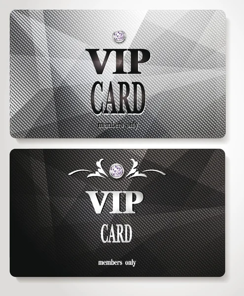 Silver VIP cards with relief background — Stock Vector