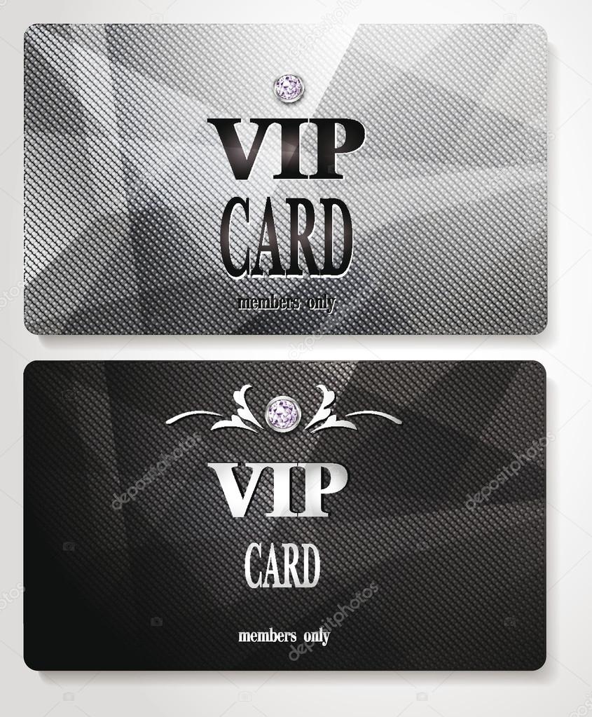 Silver VIP cards with relief background