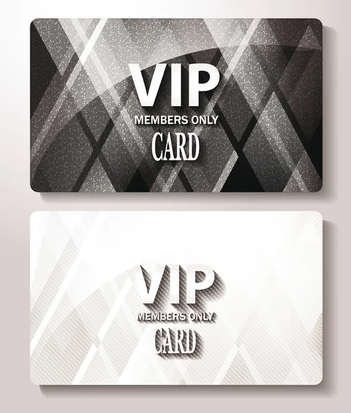 Tarjetas vip blanco y negro con el fondo abstracto — Vector de stock