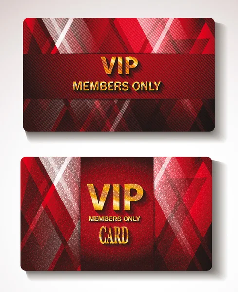 Conjunto de tarjetas del vip oro rojo con el fondo abstracto — Vector de stock