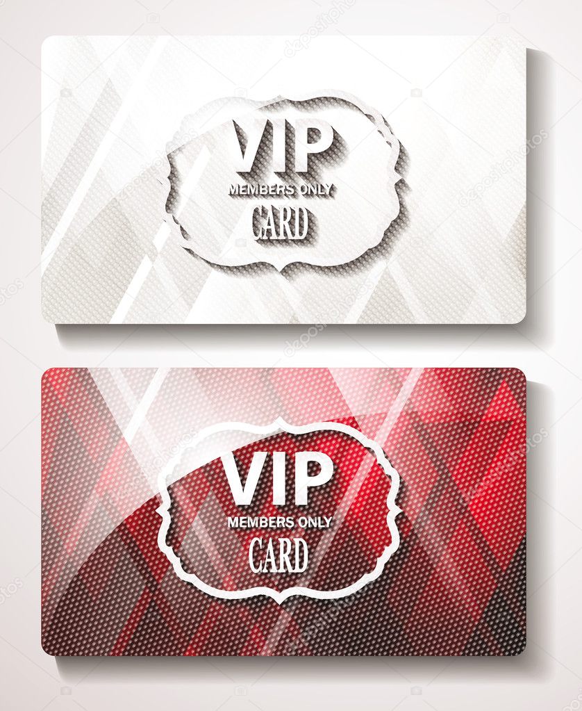 Set of VIP cards with the abstract background