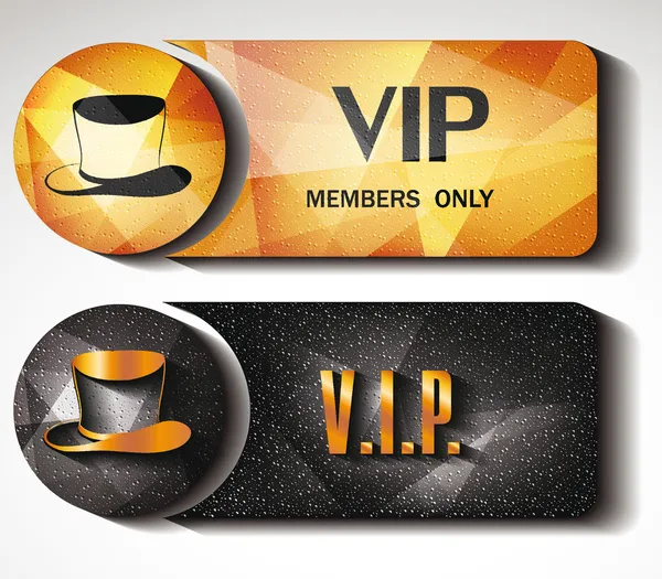 Ouro vip sinais com o abstrato —  Vetores de Stock