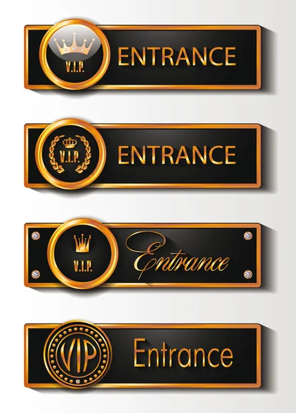 VIP GOLD ENTRANCE SIGNS — Stock Vector