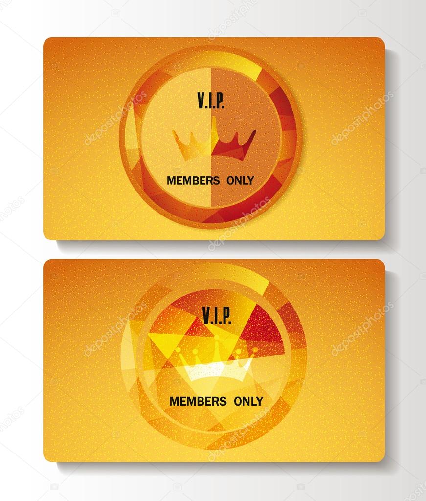 Gold  Vip cards with the relief background