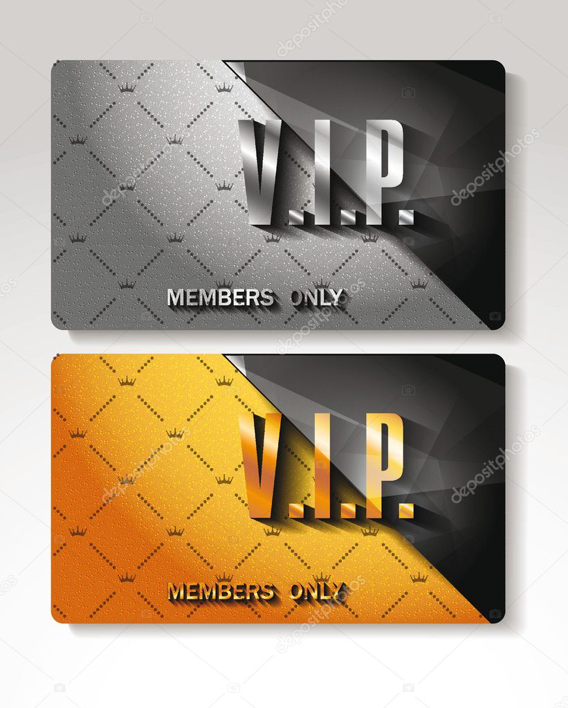 Vip cards with the royal background