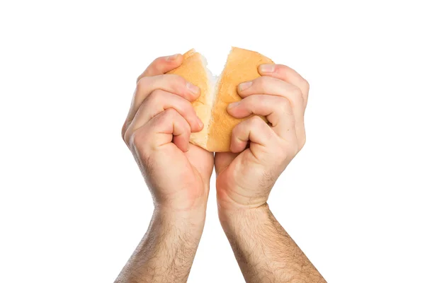 Ruce s chlebem — Stock fotografie