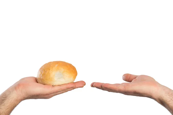 Manos con pan —  Fotos de Stock