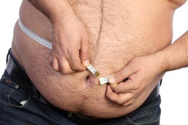 şişko bir ölçüm bandı holding