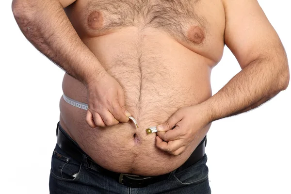 şişko bir ölçüm bandı holding