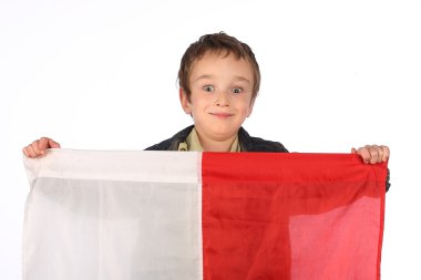 Lehçe bayrak ile çocuk