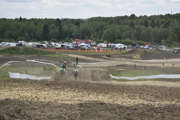 Motocross Uma Competição Motociclismo Pista — Fotografia de Stock