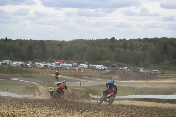 Motocross Wyścigi Motocyklowe Konkurencji Torze — Zdjęcie stockowe
