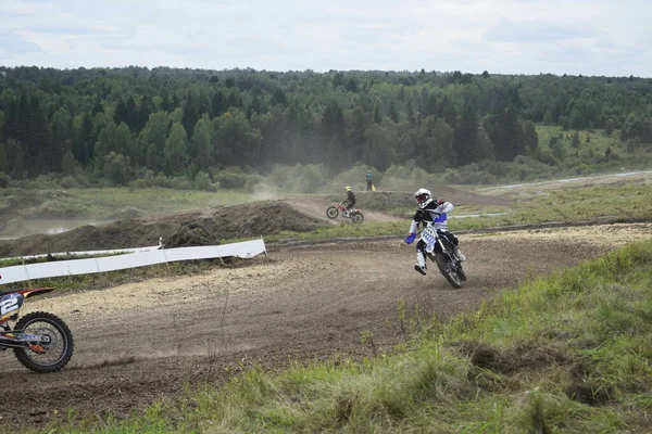 Motocross Egy Motorverseny Pályán — Stock Fotó