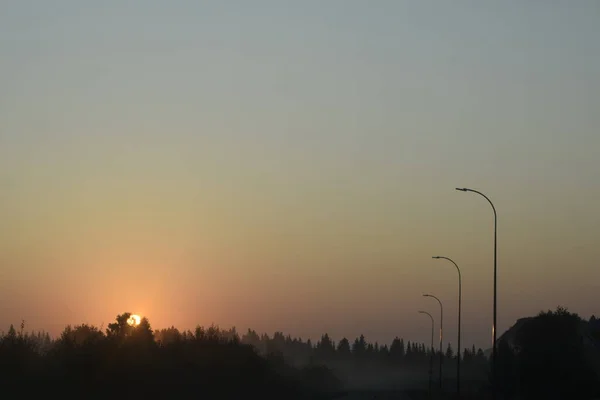 Wschód Słońca Wczesny Letni Poranek — Zdjęcie stockowe