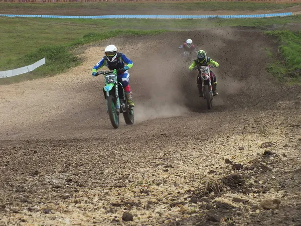 Motocross Uma Competição Motociclismo Pista — Fotografia de Stock