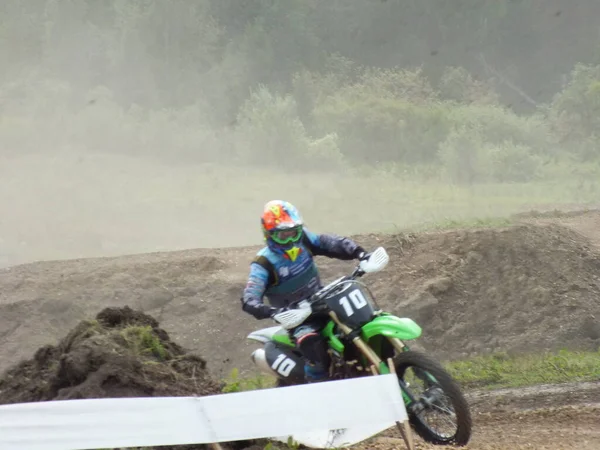 Motocross Motard Sur Une Moto — Photo