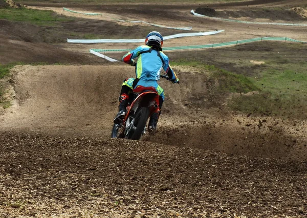 Motocross Motard Sur Une Moto — Photo