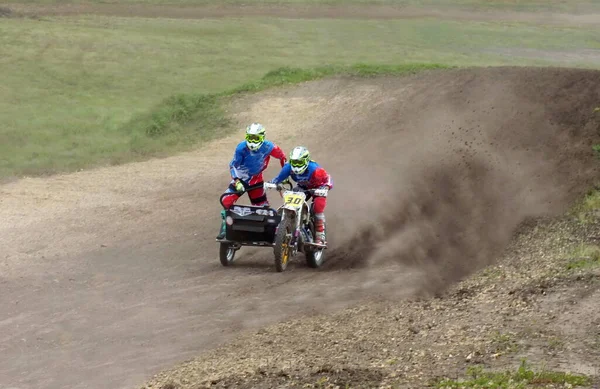 Motocross Biker Motorcyclist Athlete Motorcycle Cradle — Stock Photo, Image