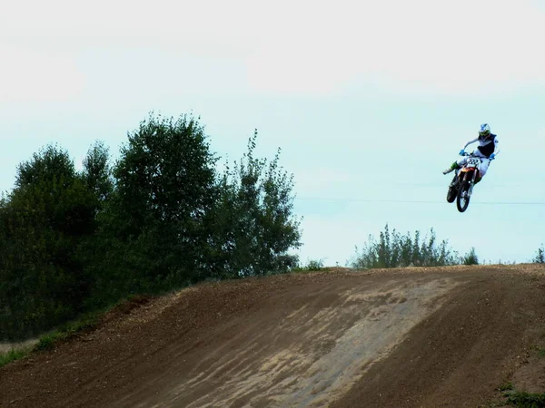 Motocross Motard Sur Une Moto — Photo