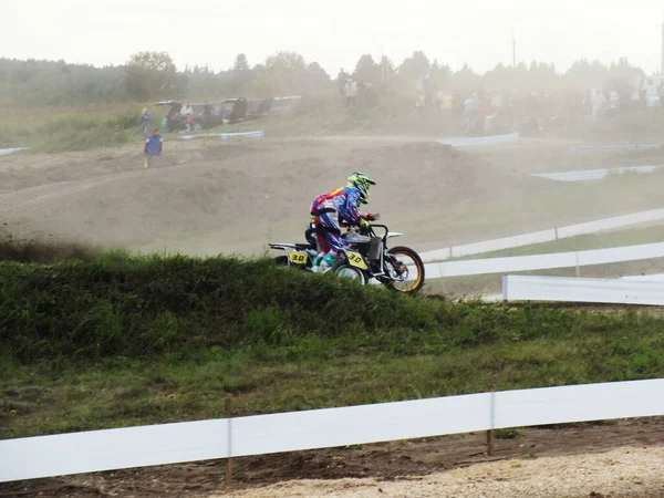 Motocross Rowerzysta Motocyklista Sportowiec Motocykl Kołyską — Zdjęcie stockowe