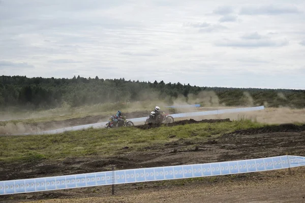 Motocross Fahrer Auf Einem Motorrad — Stockfoto