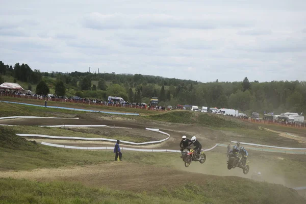 Motocross Motociclista Motociclista Atleta Moto Con Culla — Foto Stock