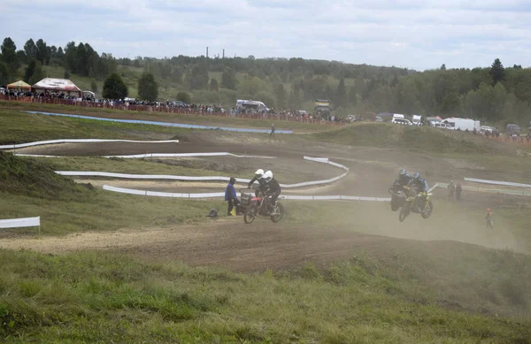 Motocross Rowerzysta Motocyklista Sportowiec Motocykl Kołyską — Zdjęcie stockowe