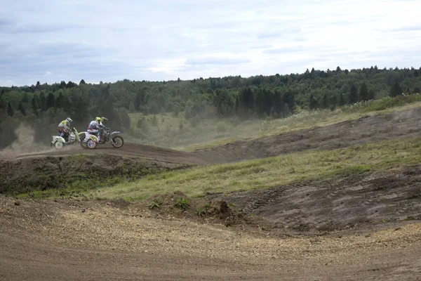 Motocross Motociclista Motociclista Atleta Moto Con Culla — Foto Stock