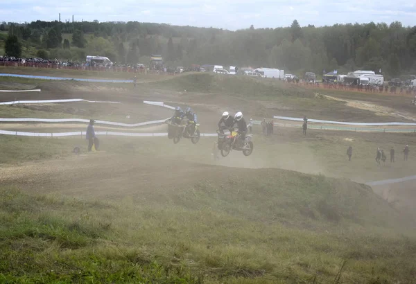 Motocross Rider Una Motocicleta — Foto de Stock