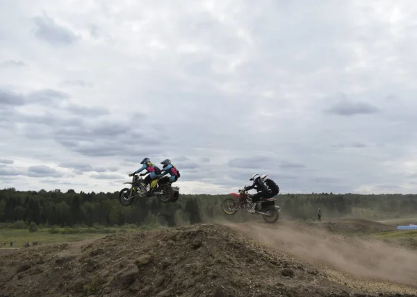 Motocross Coureur Sur Une Moto — Photo