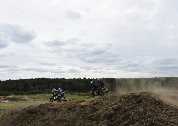 Motocross Fahrer Auf Einem Motorrad — Stockfoto