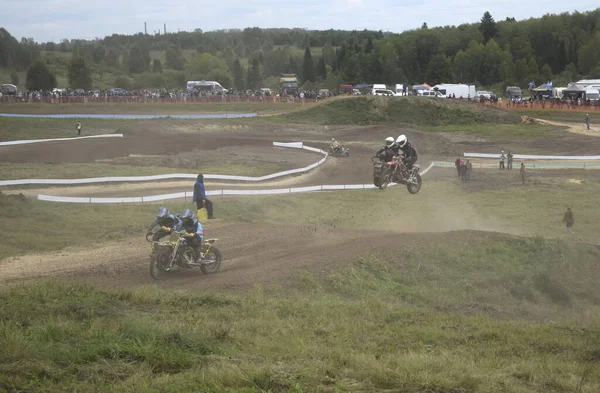 Motocross Motoros Motorkerékpáron — Stock Fotó