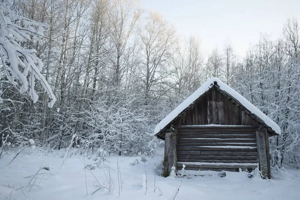 Starý Dům Venkově Zimě — Stock fotografie